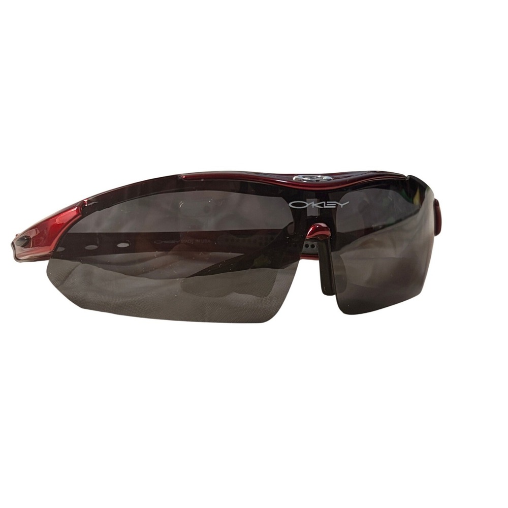 Oakley M Frame Sunglasses Metallic Red Grey Lens Sport Shield 0089 80-16 115 USA